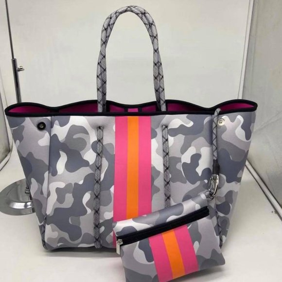 Neoprene Purse with Wallet/LightCamo Orange Stripe - Picture 1 of 5